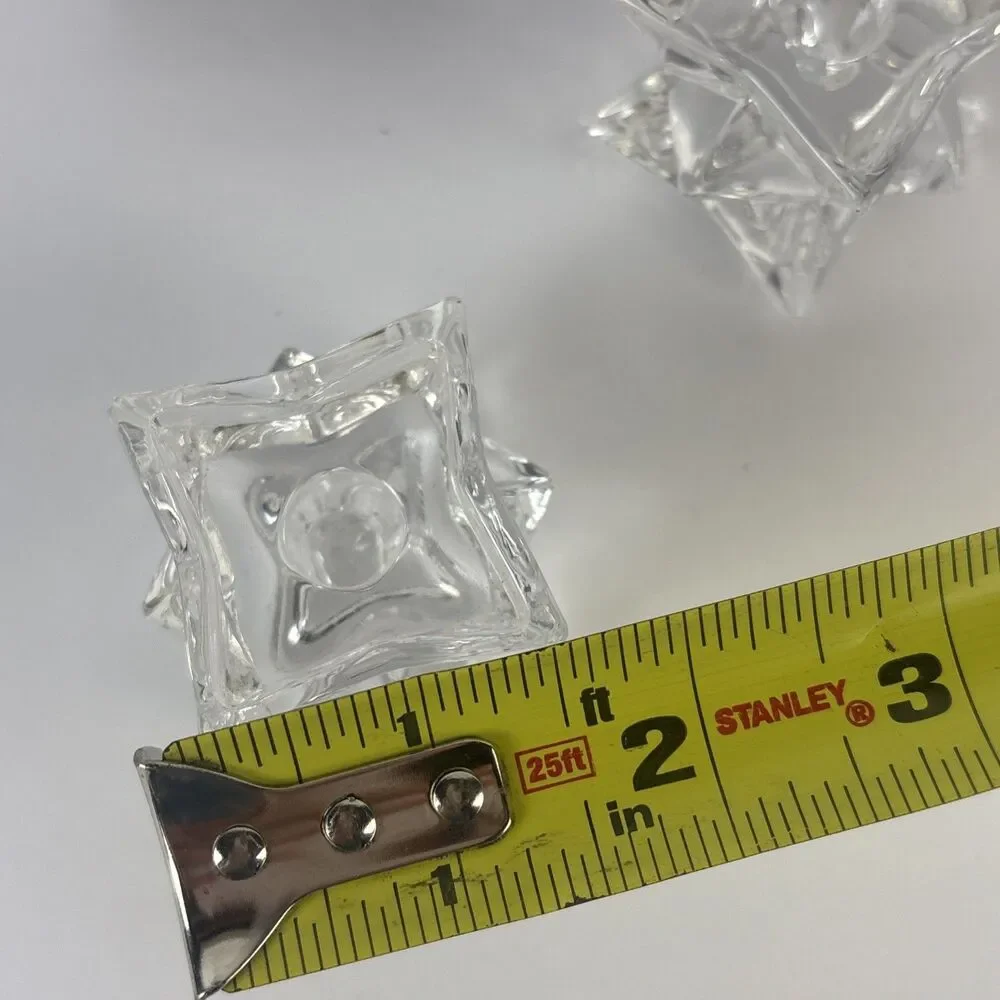 Gallery Originals Stackable Star Lead Crystal Candleholders Set of 2 1.5